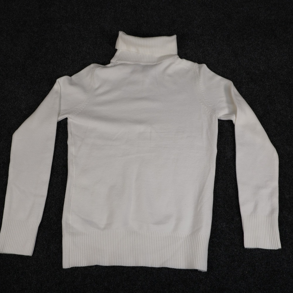 French Connection Womens White Turtleneck Long Sleeve Knit Sweater 78TST